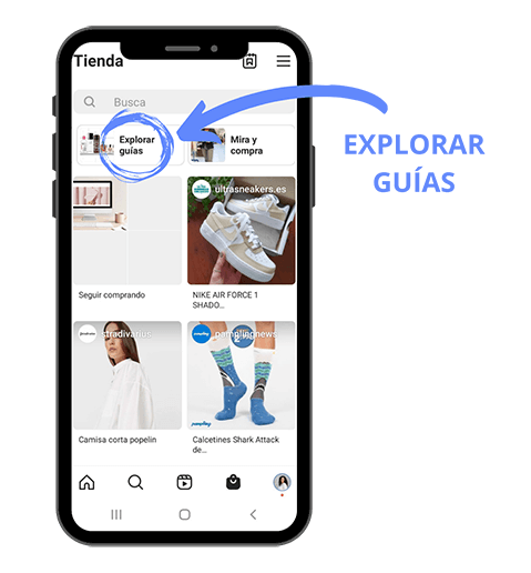 guías de Instagram tienda tercer paso