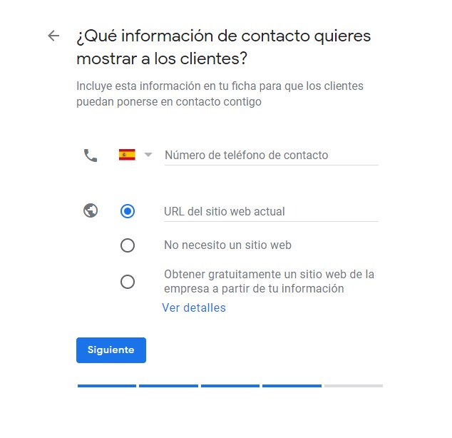 informacion de contacto google mi negocio